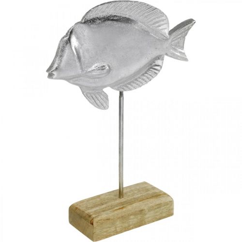 Floristik24 Vis om te plaatsen, maritieme decoratie, decoratieve vis van metaal zilver, natuurlijke kleuren H23cm