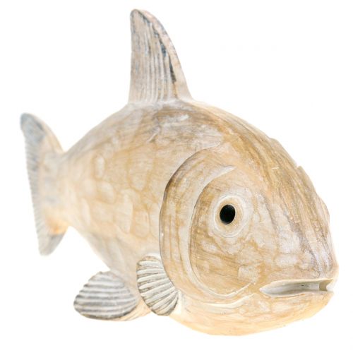 Floristik24 Decoratieve vis in houtlook natuurlijk L19cm
