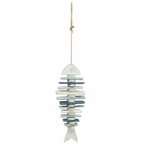 Floristik24 Maritieme visdecoratie gemaakt van drijfhout blauw, wit L54cm