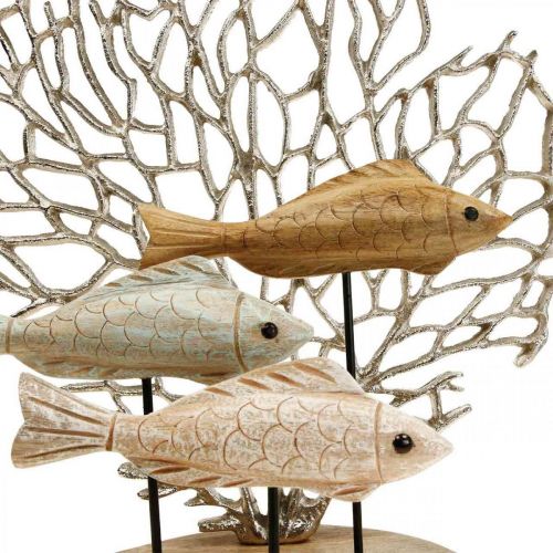 Floristik24 School vissendecoratie, koraaldecoratie, houten vissendecoratie H48.5cm