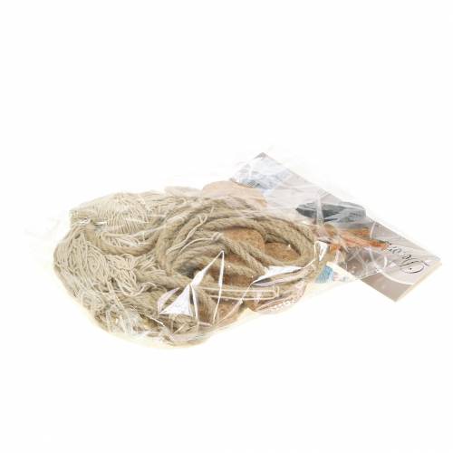 Floristik24 Visnet met zeedecoratie naturel polyresin 150×200cm als wanddecoratie