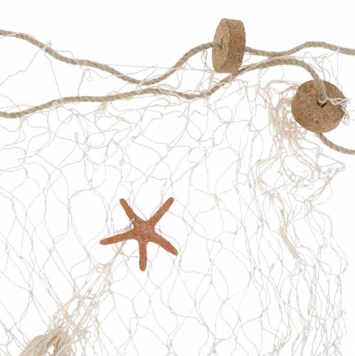 Floristik24 Visnet met zeedecoratie naturel polyresin 150×200cm als wanddecoratie