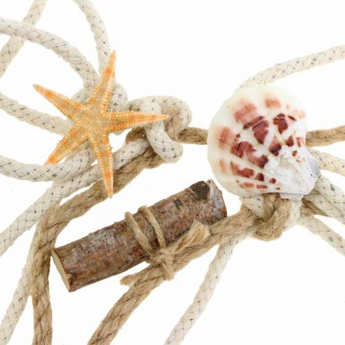 Floristik24 Maritiem decoratie visnet met schelpen naturel 400 × 150cm