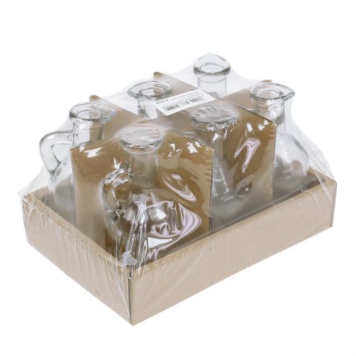 Floristik24 Fles met handvat helder Ø5,5cm H11cm 6st