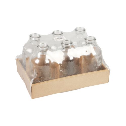 Floristik24 Decoratieve flessen minivazen glazen kandelaars H12,5cm 6 st