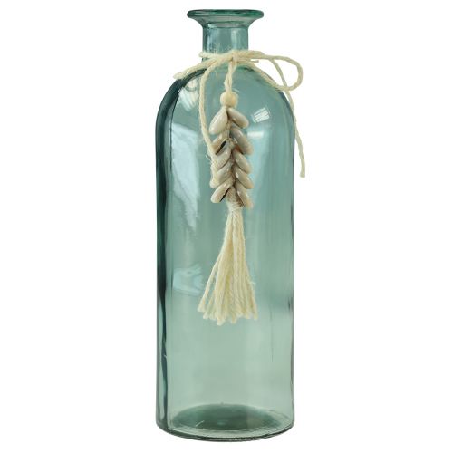 Artikel Flessen decoratieve glazen vaas porceleinslak maritiem H26cm 2st