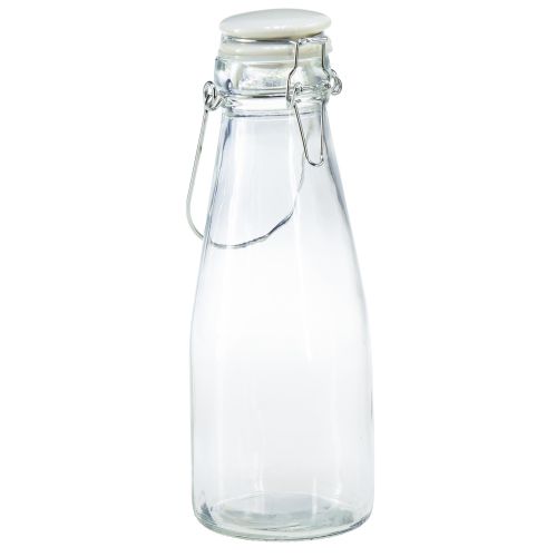 Artikel Flesdecoratie glazen fles met dop Ø8cm 24cm