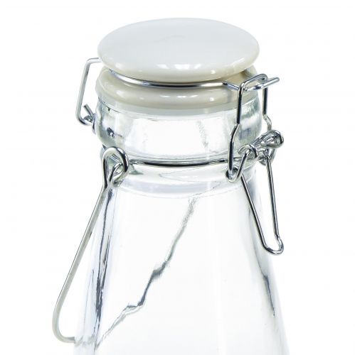 Artikel Flesdecoratie glazen fles met dop Ø8cm 24cm