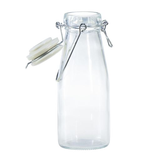 Flesdecoratie glazen fles met dop Ø8cm 24cm