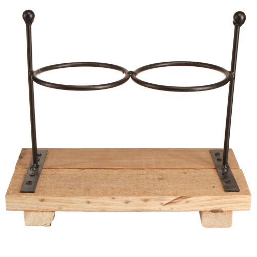 Artikel Flessenvaas sierflessen glas hout 23x12x19,5cm 2st