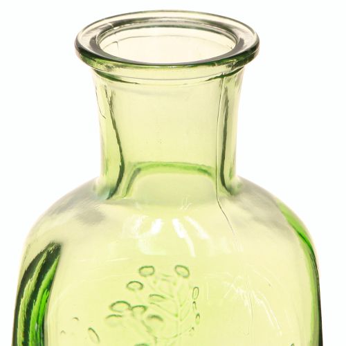 Artikel Flesvaas glazen vaas met motief fles glas groen H19cm 2 stuks