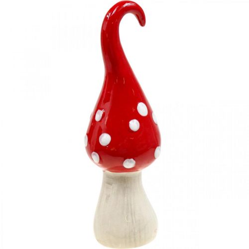 Artikel Deco Vliegenzwam Keramiek Deco Paddestoel Rood Wit Ø6.5cm H21cm