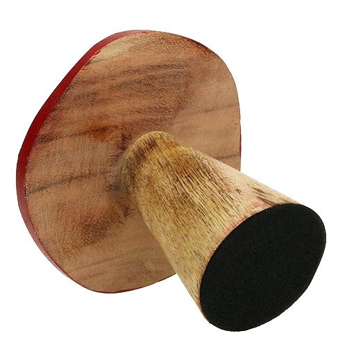 Floristik24 Paddestoel Wood Mushroom Mix 9cm -10.5cm Rood, Naturel 8st