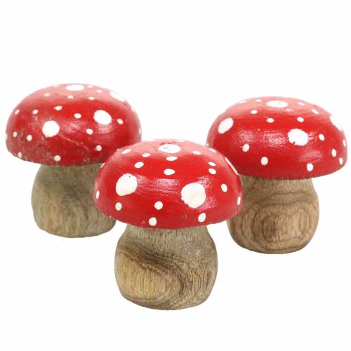 Floristik24 Decoratieve paddenstoelen hout Ø4,6–5cm H4,6–4,9cm 6st