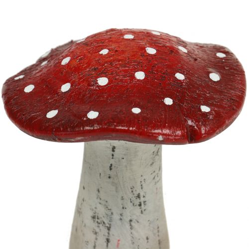 Floristik24 Toadstool van keramiek rood, wit H12.5cm 2st