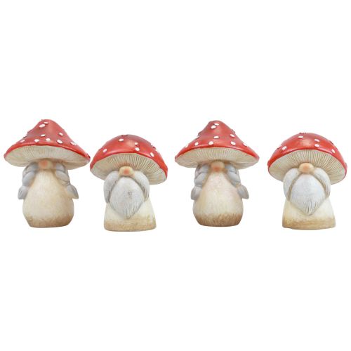 Artikel Vliegenzwam Decoratie Paddestoelen Herfstdecoratie Rood Wit Ø6cm H7.5cm 4 st.