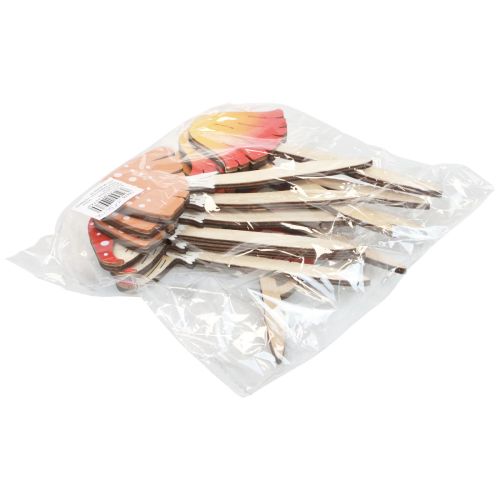Artikel Paddestoel decoratieve houten pluggen bloempluggen hout 18cm 12 st
