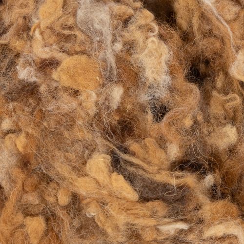 Bruin gemêleerde schapenwol, natuurlijke wol, los, voor knutselprojecten, 250 g | Floristik24.nl