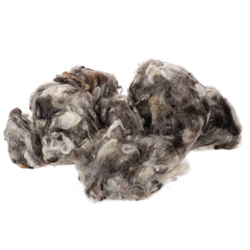 Decoratieve, natuurlijke schapenwol, grijs gemêleerd, los, 250 g
