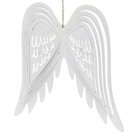Floristik24 Vleugels om op te hangen, adventsdecoratie, engelenvleugels van metaal Wit H29.5cm B28.5cm