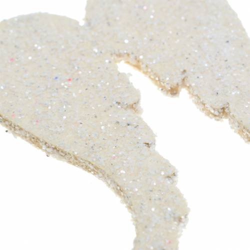 Floristik24 Strooidecoratie engelenvleugels glitter wit 5cm 48 st