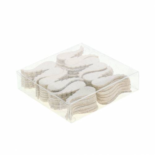 Floristik24 Strooidecoratie engelenvleugels glitter wit 5cm 48 st