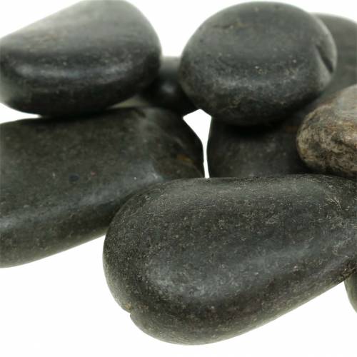 Artikel River Pebbles Mat Zwart Natuursteen Decoratieve Stenen L15–60mm B15–40mm 2kg