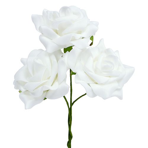 Artikel Foam roosjes Ø 7,5cm wit 18 st