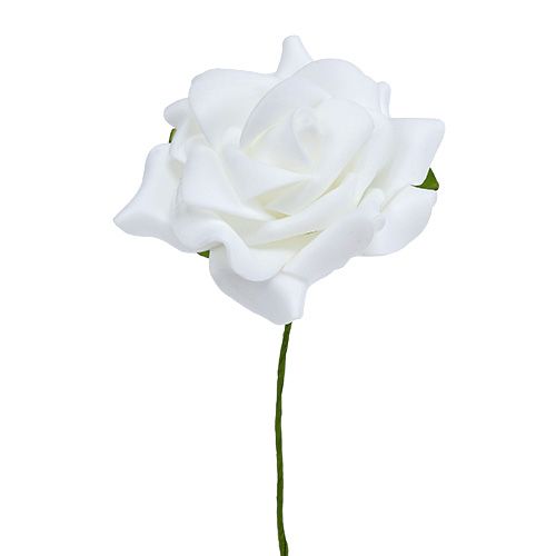 Artikel Foam roosjes Ø 7,5cm wit 18 st