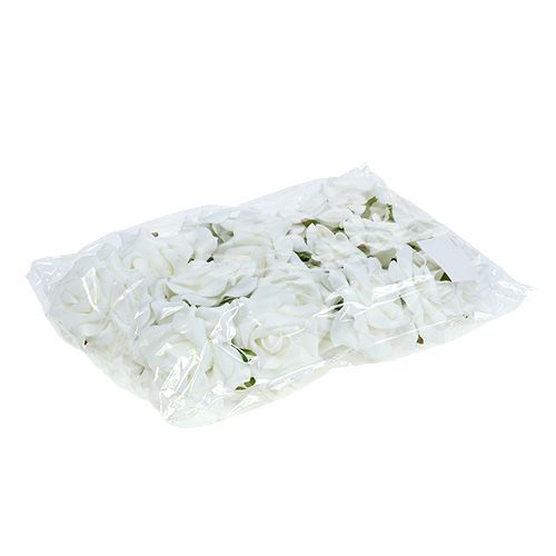 Artikel Foam roosjes Ø 7,5cm wit 18 st