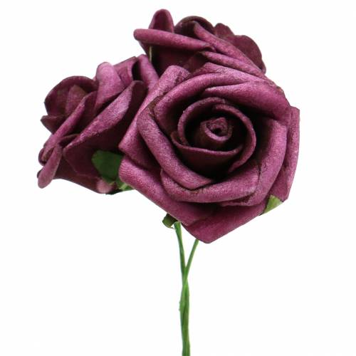 Foam roosjes Ø3,5cm mauve 48 st
