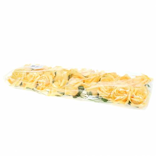 Floristik24 Foam roosjes Ø6cm geel 27 st