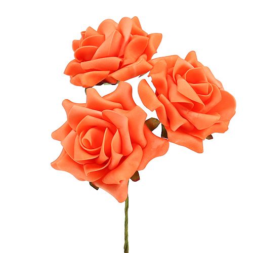 Floristik24 Foam Roos Ø 10cm Oranje 8 st