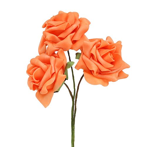 Foam roosjes Ø7,5cm oranje 18 st
