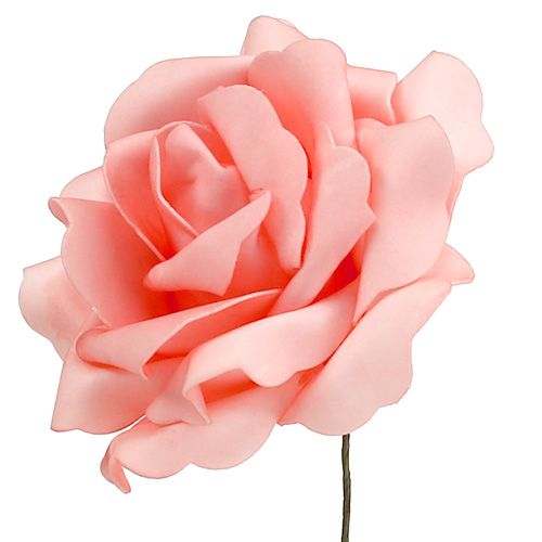 Floristik24 Foam Roos Foam Roos Zalm Ø15cm 4 st