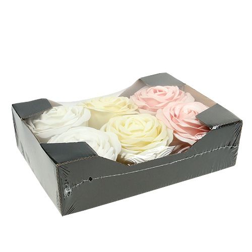 Artikel Foamrose Mix Ø10cm roze, crème, wit 6 st