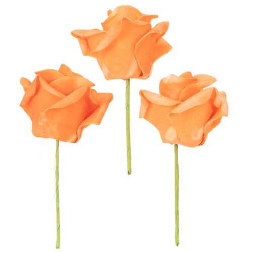 Kunstmatige oranje roos, 5 cm bloem, per stuk, 100 stuks | Floristik24.nl