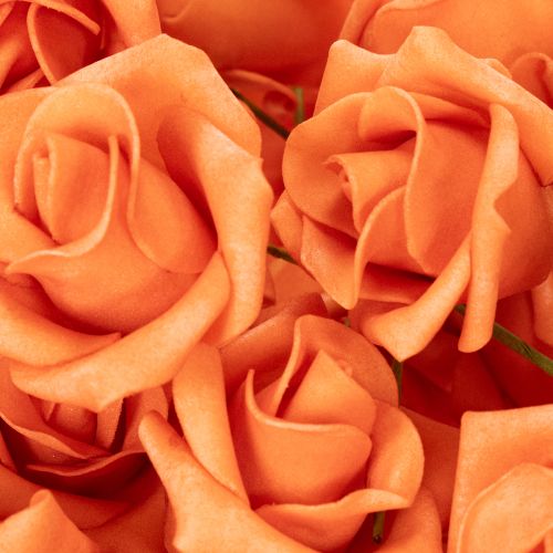 Kunstmatige oranje roos, 5 cm bloem, per stuk, 100 stuks | Floristik24.nl