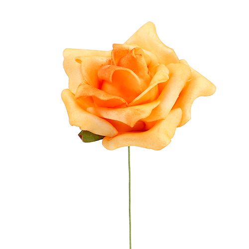 Floristik24 Foam roosjes Ø6cm lichtoranje 27 st
