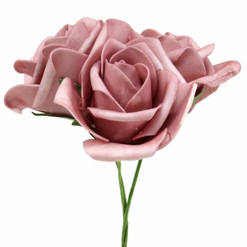 Foam roos Ø7.5cm oud roze 18st