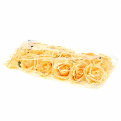 Artikel Foam roosjes Ø7,5cm geel 18 st
