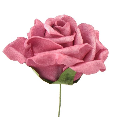 Artikel Foam roosjes op draad mini roosjes oud roze Ø5cm 27st