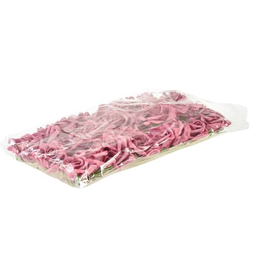 Floristik24 Foam roosjes op draad mini roosjes oud roze Ø5cm 27 st