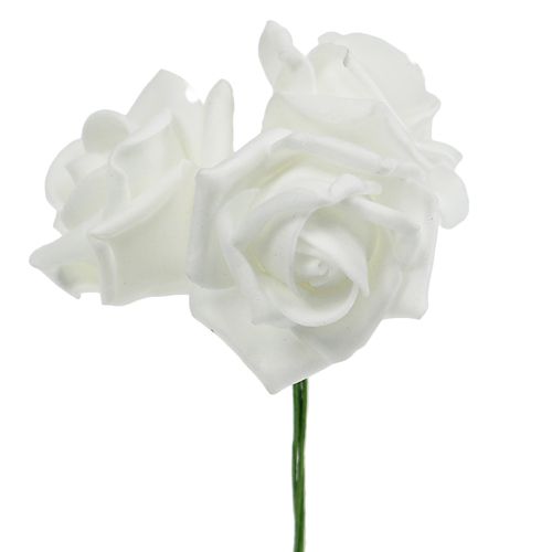 Floristik24 Foam rozet wit Ø10cm 8 st