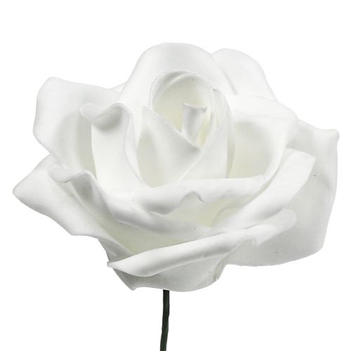 Floristik24 Foam rozet wit Ø10cm 8 st