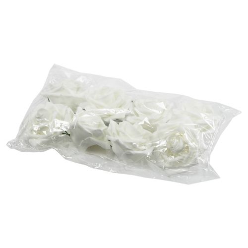 Floristik24 Foam rozet wit Ø10cm 8 st