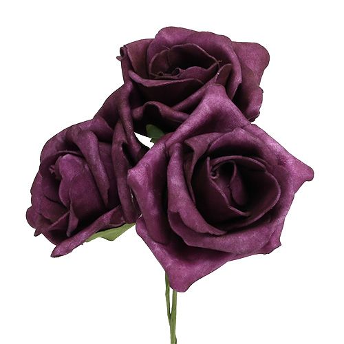 Artikel Foamrozen Ø7,5cm Mauve 18 st