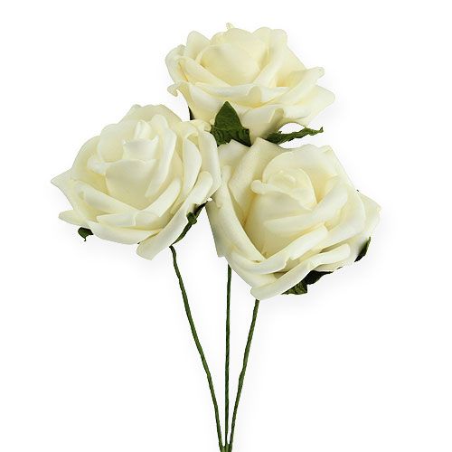Artikel Foam roosjes Ø6cm crème 27 st