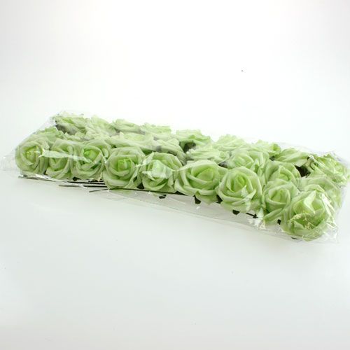 Floristik24 Foam roos Ø 6cm groen 27st