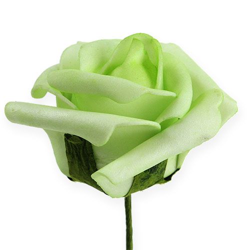 Floristik24 Foam roosjes Ø 8cm groen 18 st